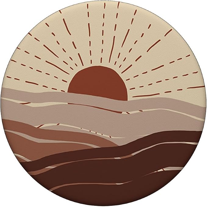 Minimal Maroon Nude Sunset Retro Abstract Art Boho Aesthetic PopSockets Adhesive PopGrip