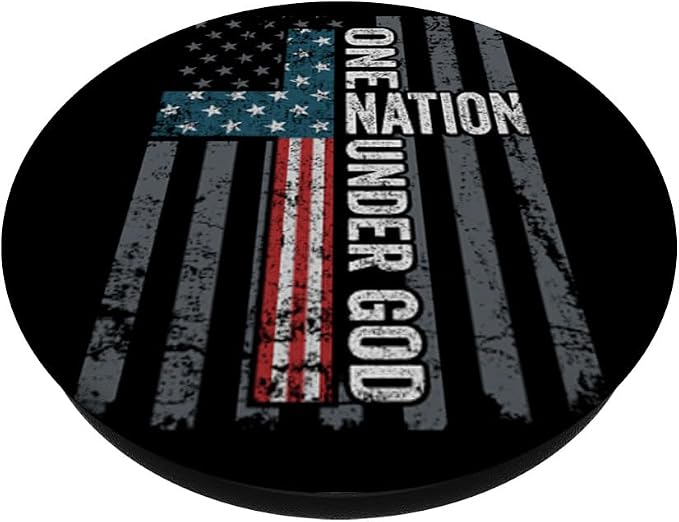 ONE Nation Under GOD - Christian USA Cross Flag Patriotic PopSockets Adhesive PopGrip
