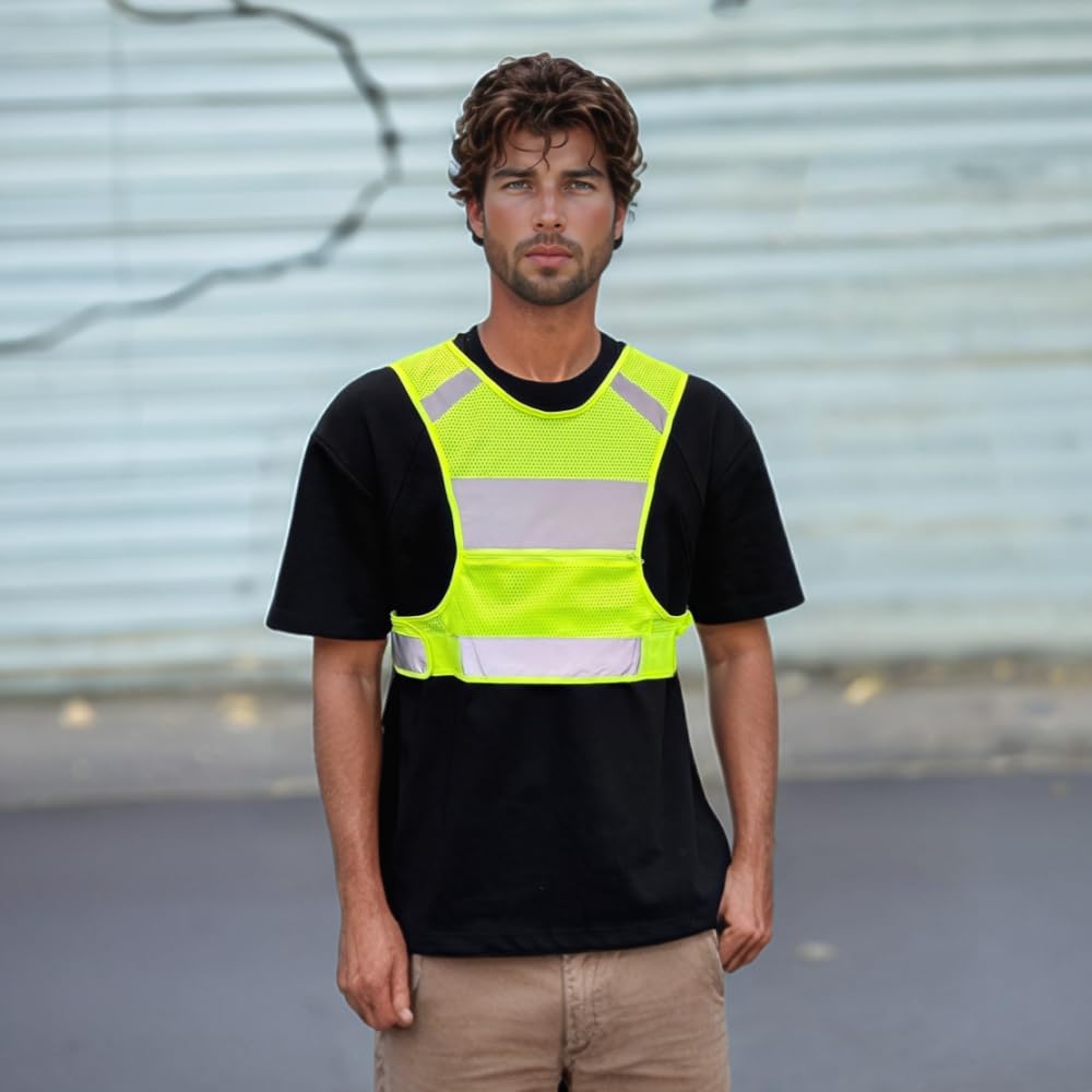 IDOU Reflective Running Safety Vest, High Visibility for Walking Cycling L