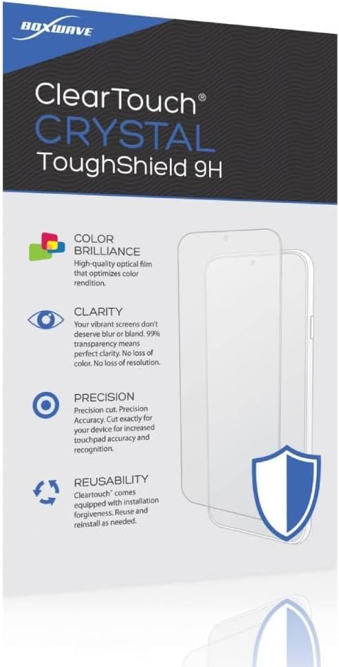 BoxWave Screen Protector Compatible with ButterflyMX Video Intercom Surface (11.6 in) - ClearTouch Crystal ToughShield 9H (2-Pack), Clear 9H Tough Flexible Film Screen Protector