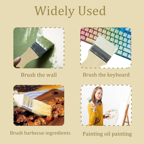 Flat Paddle Paint Brush Wide with Poplar Handle Art Paint Brush 2/3/4/5 inch for Oil and Acrylic Paints