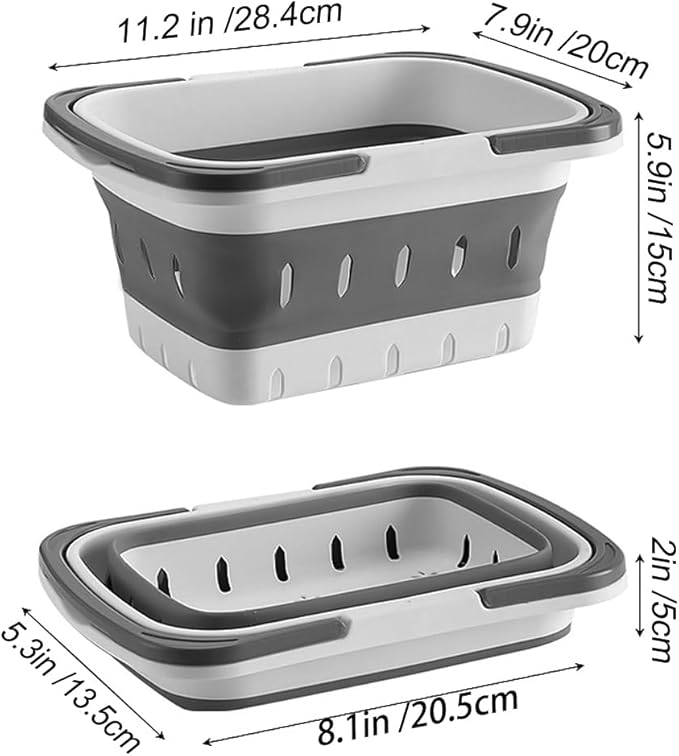 Portable Folding Plastic Bath Caddy with Handle, Perforated, Travel Bathroom Organizer for Bedroom, Bathroom, Shower, Dorm Room, Camping and RV Use (Orange, 2 pack)