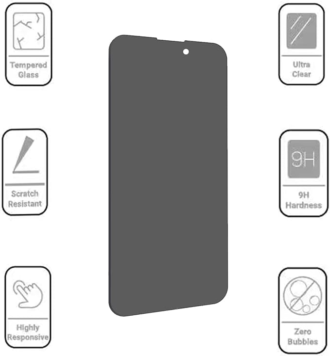 Deara ArmorPro 9H+ Tempered Glass Privacy Screen Protector for iPhone 11 Pro Max/iPhone Xs Max [6.5 Inch] Anti Spy Case Friendly (Longest Durable) 2 Pack