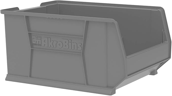 Akro-Mils 30289 Super-Size AkroBins Plastic Storage Bins, Space-Saving Stackable Bins for Garage, Classroom, Warehouse Organization, 24" L x 18" W x 12" H, Clear, 1-Pack