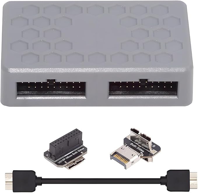 cablecc 5Gbps Type-E USB 3.1 Front Panel Socket &amp USB 2.0 to NVME NGFF M-Key Express Card VL805 Adapter for Motherboard