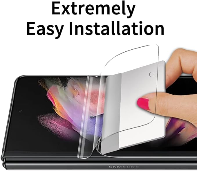 [3SET 13PCS] Pixel 9 Pro Fold 5G 2024 Premium TPU film Screen Protector with Hinge Protector [Anti-glare (Matte) 3set 12pcs] [1 Tempered Glass Lens protector] Scratch Resistant HD Case Friendly [Perfe