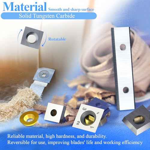 15mm Square Tungsten Carbide Replacement Cutter Inserts Knives 15 x 15 x 2.5mm-4 Edges with 2" Face Radius fit for Woodworking Helical Planer Head and CNC or DIY Wood Lathe Turning Rougher Tools 10pcs