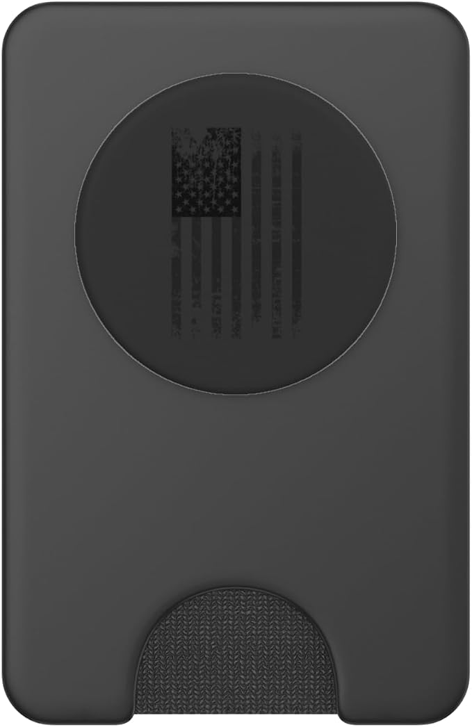 Black American Flag | Vintage USA Distressed Flag Graphic PopSockets Adhesive PopGrip