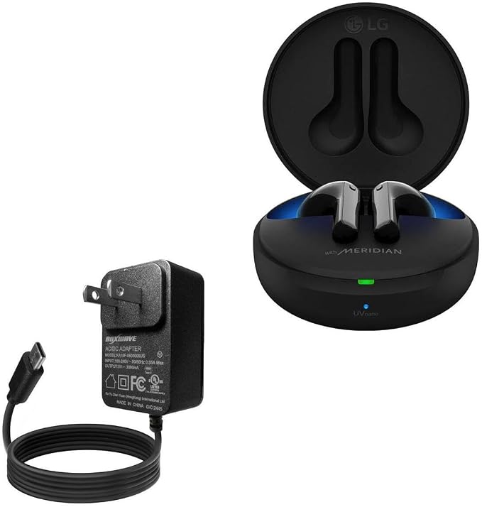 BoxWave Charger Compatible with LG Tone Free Active FN7 - Wall Charger Direct (15W) Rapid Charge Your Device with Built-in 3ft Cable