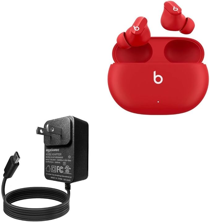 BoxWave Charger Compatible with Beats Studio Buds - Wall Charger Direct (15W) Rapid Charge Your Device with Built-in 3ft Cable