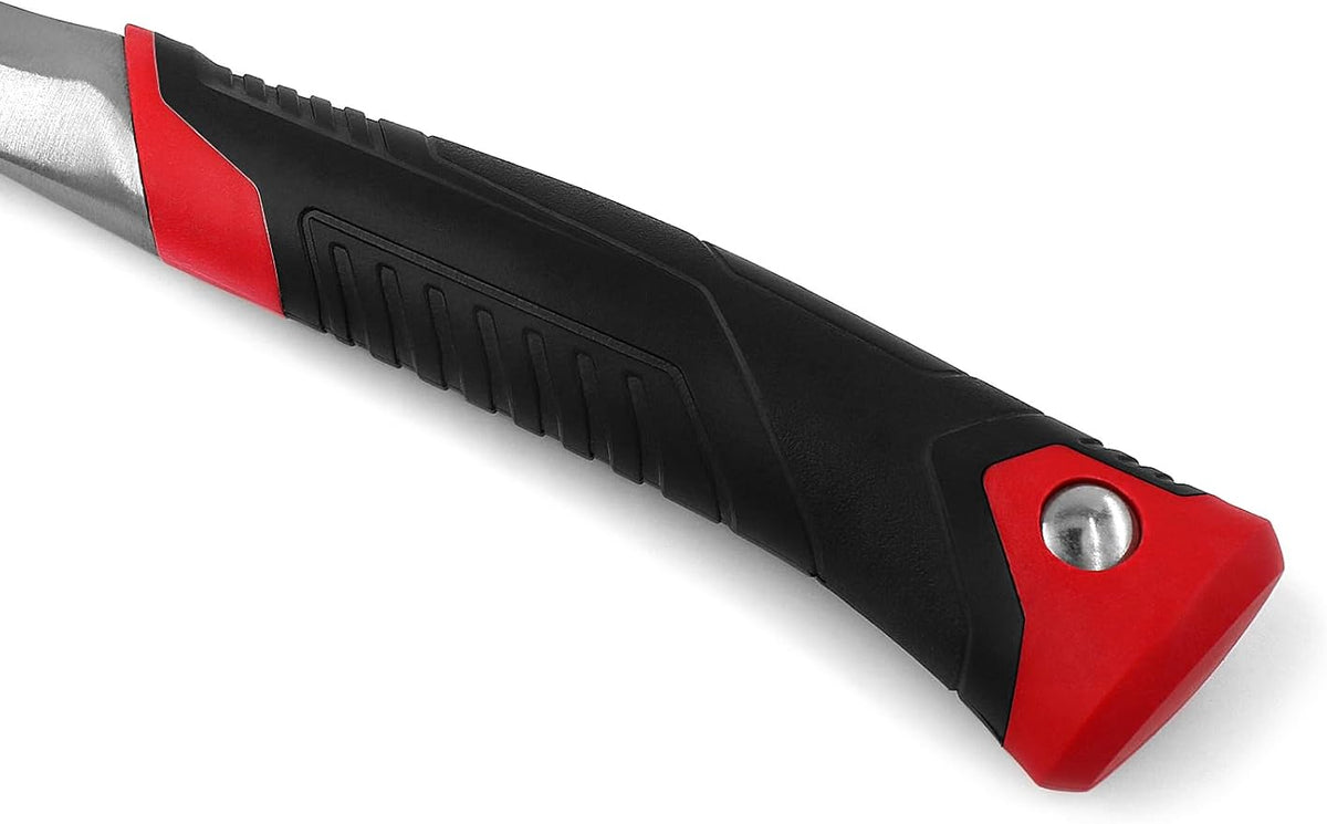 JXE JXO 14.4" Camping Hatchet with Full Tang Forged Construction & Ergonomic Shock Absorbing Grip, Hatchet Axe with Nylon Sheath (Red