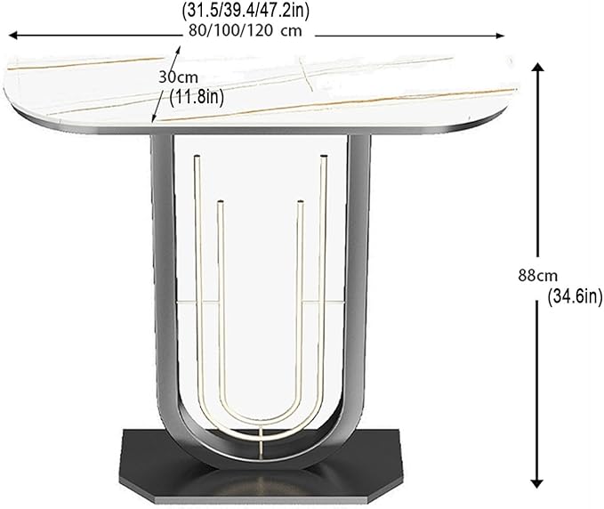 Console Table for Entryway Hall, Against Wall Hotel Long Porch table,stone top recibidor de entrada casa,Entry Home Wall Art Strip Table,for Living Room(B,39.4*11.8*31.5in/100*30*80cm)