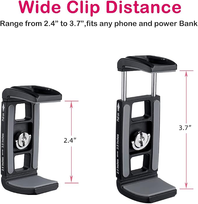 Power Bank Clamp HolderCamera Cagewith 1/4 ScrewCold Shoe MountPhone Holder Clip [Thick Case &amp Big Phones Friendly]Radar Detector Mount for Truck Compaitbale with Anker Power Bank