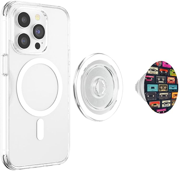Retro Life Music Lover Cassette National Retro Day PopSockets PopGrip for MagSafe