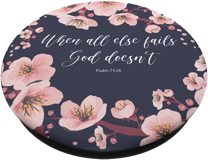 Psalm 73 26 Christian Bible Verse Pink Blue Inspirational PopSockets Adhesive PopGrip