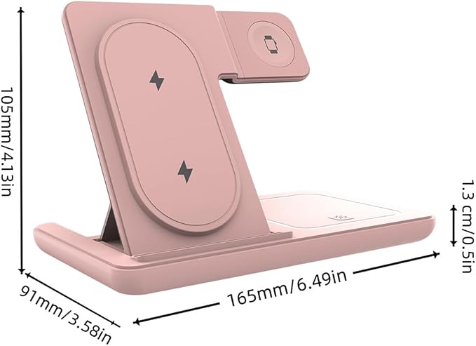 3 in 1 Wireless Charger Foldable Fast Charging Station for Phones Watches &amp Earbuds Portable Travel Stand