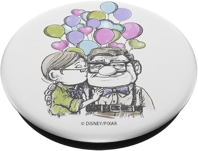 Disney Pixar Up Carl Ellie Kiss with Balloons PopSockets Adhesive PopGrip