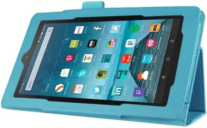 Tablet Cover for Amazon Kindle Fire 7 5th Generation(Model:SV98LN2015 Release)Ultra Slim Folio Stand Lightweight Leather Case for Kindle Fire HD7 5th Gen 7 (Li-Brown)
