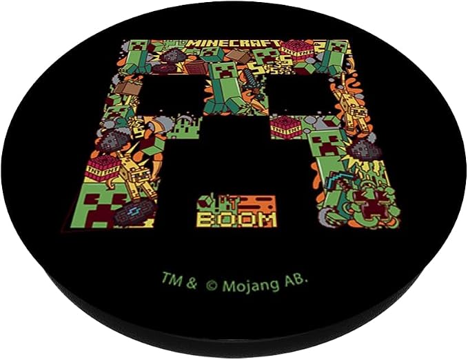 Minecraft Creeper Big Face Collage PopSockets PopGrip for MagSafe