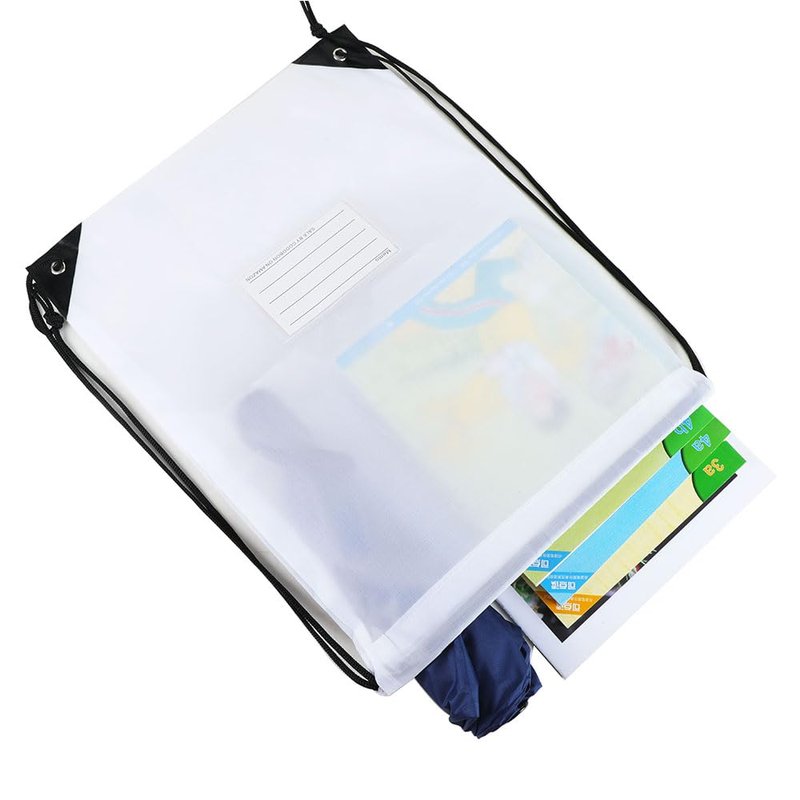 CODOBON 30 Pack Drawstring Bags,Bulk Draw String Backpack, Gym Sports Cinch Bag Sackpack for Women Men, White