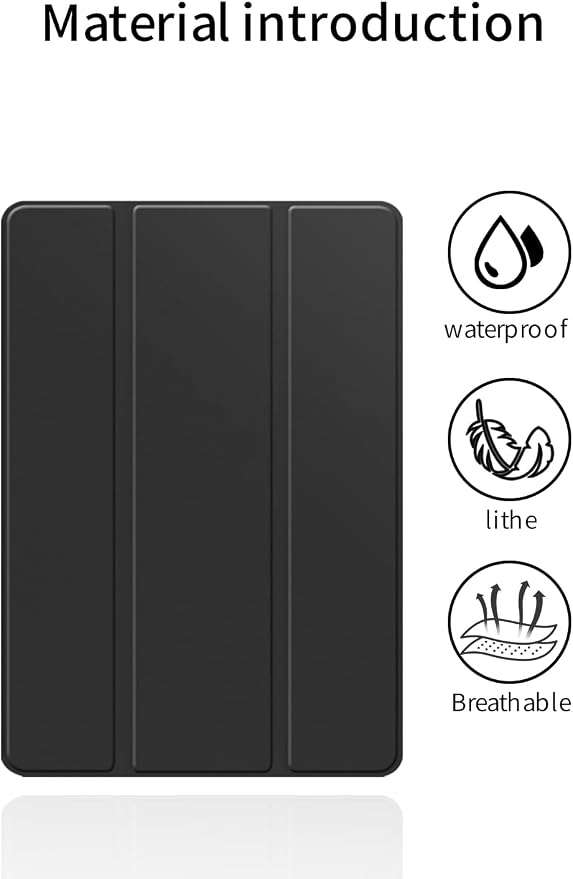 for Samsung Galaxy Tab S10 FE+ 13 inch Tablet CaseBOVGAC Ultra Slim PU Leather Folding Protective Cover Case with Adjustable Soft TPU Back Shell Full Protection Scratch Resistant (Black)