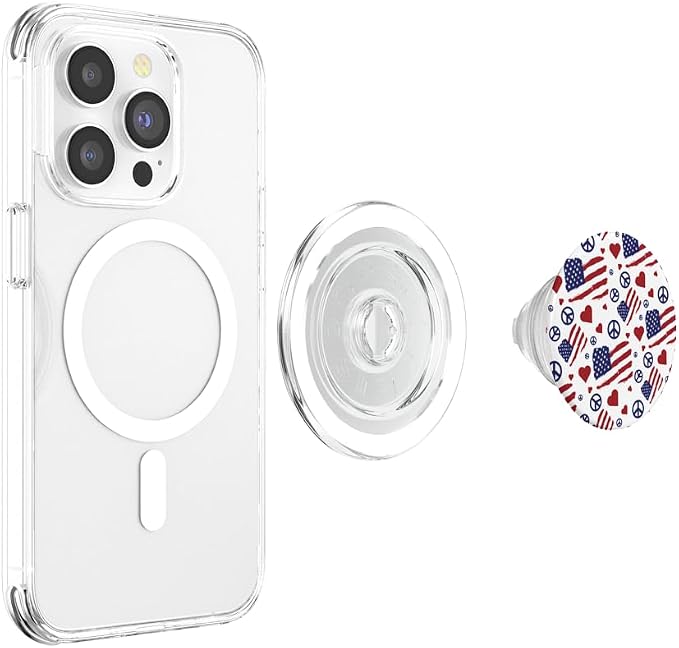 iCreate Peace Love America PopSockets Stand for Smartphones &amp Tablets PopSockets PopGrip: Swappable Grip for Phones &amp Tablets PopSockets Adhesive PopGrip