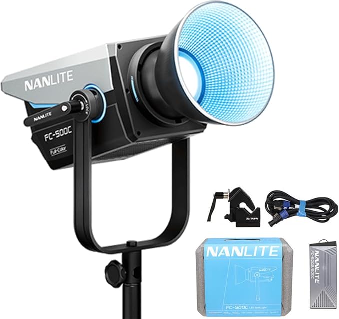 NANLITE FC-500C RGB LED Video Light – 520W Full Color Studio Lighting with App & DMX Control, CRI 96+ TLCI 98, Bowens Mount – for Film, Photography & Content Creation