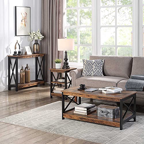 Convenience Concepts Oxford Console Table 39.5" - Sofa Table with Storage Shelf, Transitional Entryway Hall Table for Living Room and Bedroom, Display Foyer Table, Barnwood/Black - color: Barnwood/Black
