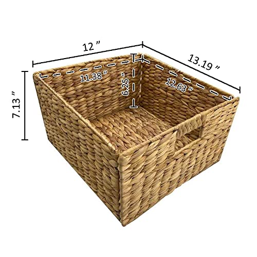 eHemco 3 Tier X-Side End Storage Cabinet with 6 Wicker Baskets, Gray - color: Grey, size: 15.5"D x 29.3"W x 30"H (6 Drawers)