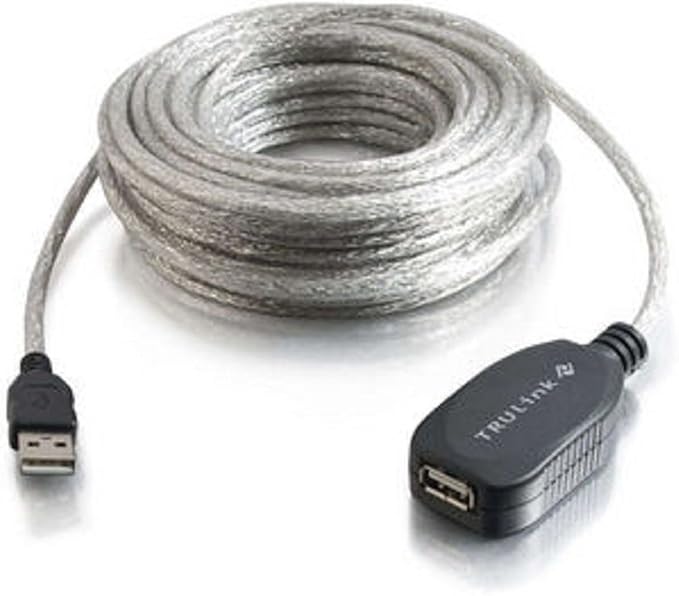 C2G 52107 USB A to A Long USB Extension Cable 6.56 Feet (2 Meters) Black (Pack of 2)
