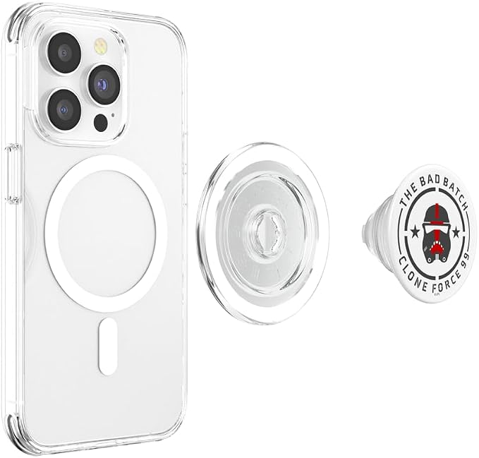 Star Wars: Bad Batch Clone Force 99 Helmet Red &amp Grey PopSockets Adhesive PopGrip
