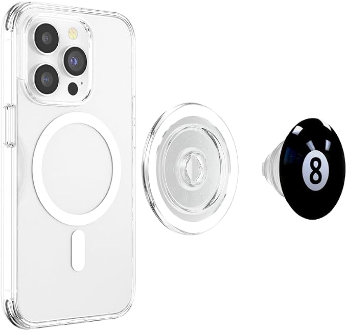 Black 8 Ball Pool Billiard PopSockets Adhesive PopGrip