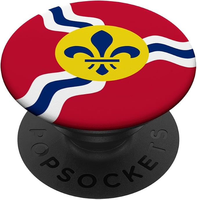 St. Louis Fleur De Lis City Flag PopSockets Adhesive PopGrip