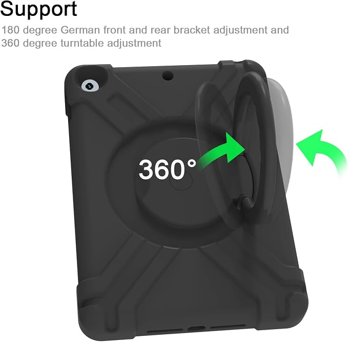 AKABEILA Compatible with Amazon Fire HD 8 2020/2022 Tablet Case，Rugged Kids Case with Stand Lightweight Shockproof Kids Friendly Tablet Cover Black