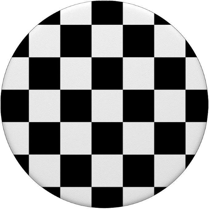 Checkered Black and White Checkerboard Pattern Style PopSockets PopGrip: Swappable Grip for Phones &amp Tablets PopSockets Adhesive PopGrip
