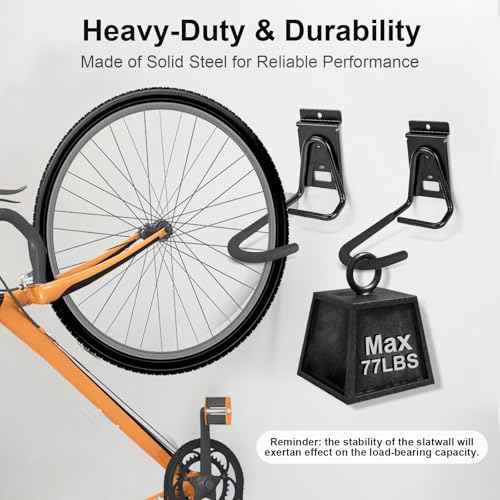 Slatwall Bike Hooks, Heavy Duty Bicycle Hangr with PVC Coating, Wall Mount Vertical Bicycle Storage Rack - 2 Pack