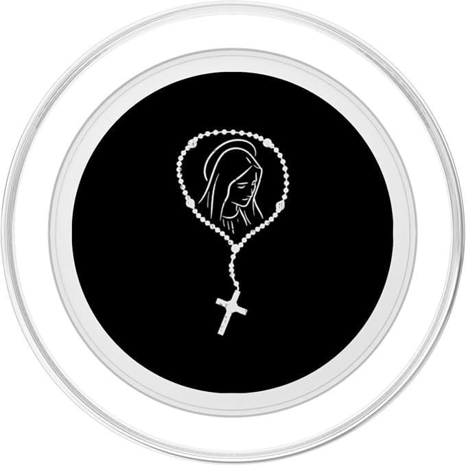 Rosary Virgin Mary God Jesus Faith Religious Catholic Gift PopSockets Adhesive PopGrip