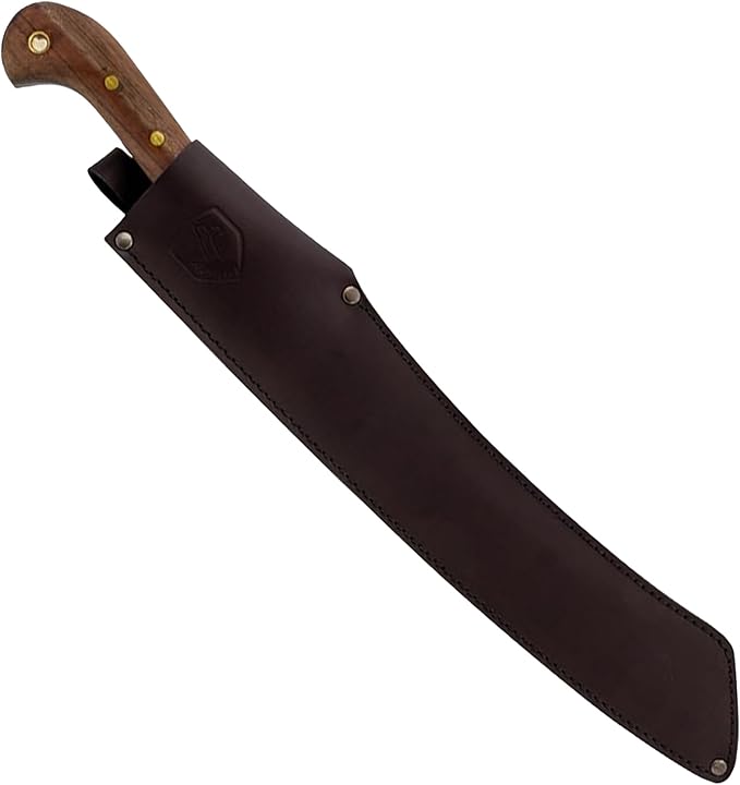 Condor Tool & Knife Duku Machete | Heavy Duty Machete Knife with Hand Crafted Welted Leather Sheath | 1075 High Carbon Steel Tactical Machete with Walnut Handle | 4.5mm Thick | 16in Blade | 30.6oz