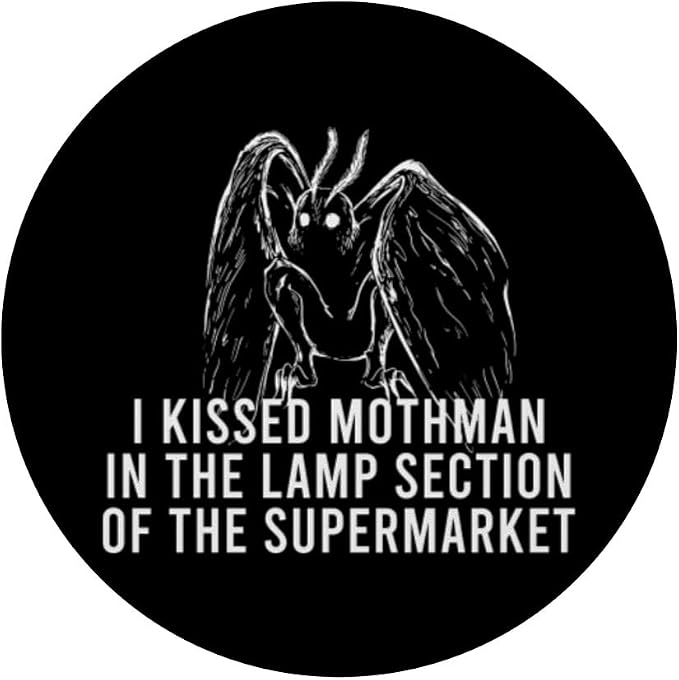 Mothman Cryptid I Kissed Mothman In The Lamp Section PopSockets Adhesive PopGrip