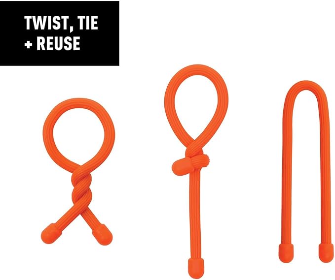 Nite Ize Original Gear Tie, Reusable Rubber Twist Tie, 32-Inch, Black, 6 Count Pro Pack, Made in the USA