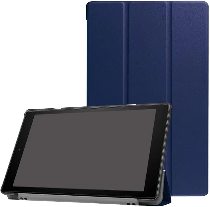 Tablet Cover for Amazon Kindle Fire HD10 7th 9th Generation(2017/2019 Release) Ultra Slim Folio Stand Lightweight Leather Case for Kindle Fire HD 10 7th 9th Gen 10.1 (KST-Dark Blue)