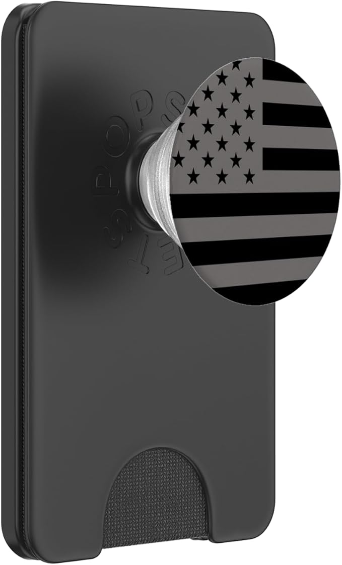 Black American Flag Gray PopSockets Swappable PopGrip