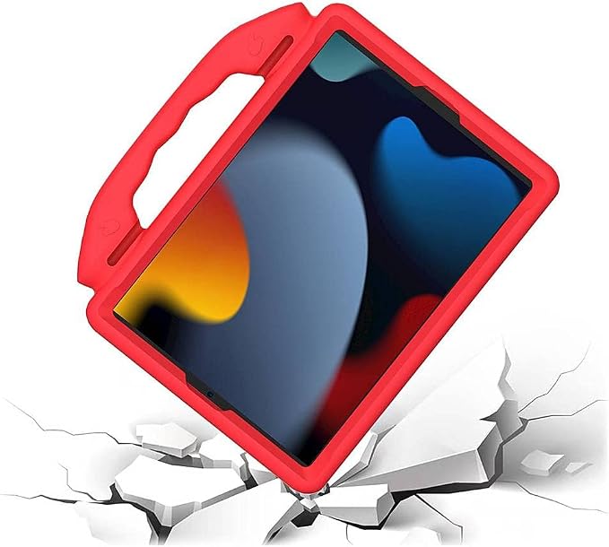 SaharaCase Thumbs Up KidProof Case for Apple iPad 10.2 (9th Generation 2021) [Shockproof Bumper] Rugged Child Protection Antislip Kickstand (Black)