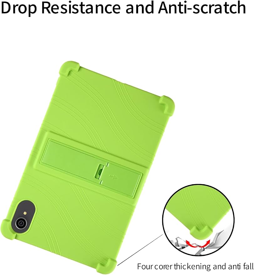for ApoloSign EP103A 10.1 Tablet CaseBOVUGAC Soft Silicone Case Adjustable Stand Shockproof Kids Friendly (Black)