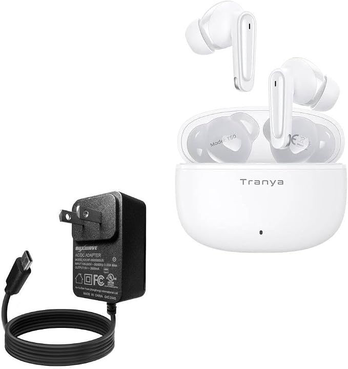 BoxWave Charger Compatible with Tranya T50 - Wall Charger Direct (15W) Rapid Charge Your Device with Built-in 3ft Cable
