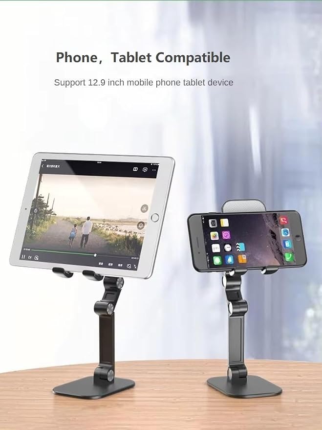 Multi Folding Cell Phone Stand4 Adjustable Foldable Desktop Phone Holder Cradle Dock Compatible with iPhone 16 15 14 13 12 11 Pro Xs Xs Max Xr X 8 Kindle Android Phones
