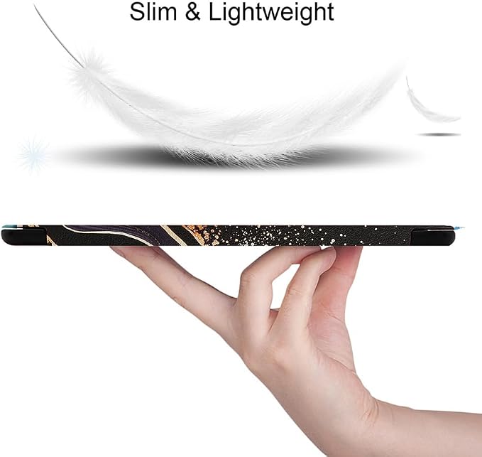 Smart Case for Lenovo Idea Tab 11 Inch 2025 (TB-336ZU/FU) Tablet | Magnetic Trifold Slim Folio PU Leather Stand Cover with Auto Sleep Wake (Black Marble)