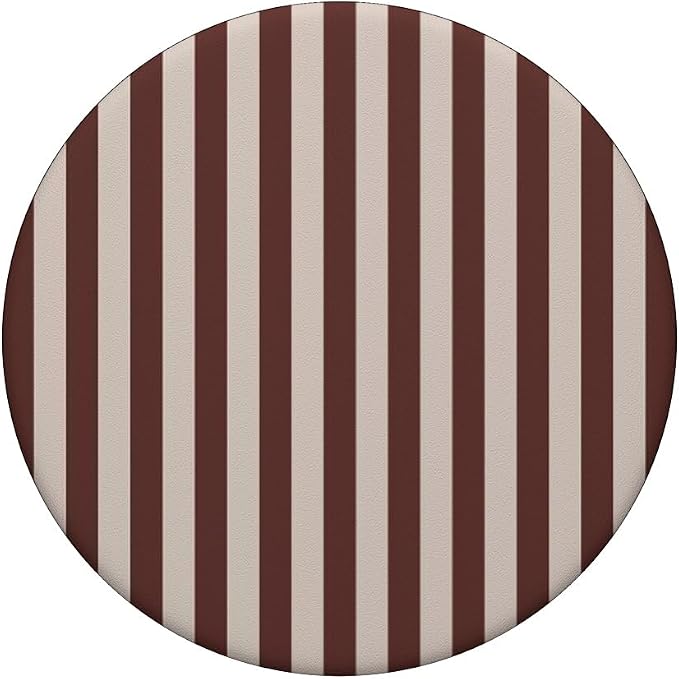 Burgundy and Cream Stripes Pattern Illustration Print PopSockets PopGrip for MagSafe