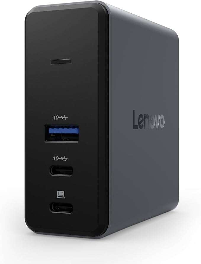 Lenovo USB-C Slim Travel Dock 8 Ports Up to 65W PD Pass Through Integrated USB-C Cable 4K Display Support Black