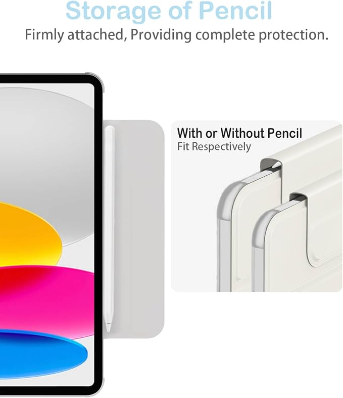 Feams Y Fold Folio for iPad A16 11th Generation Case 11 Inch 2025 iPad 10th Generation Case 10.9 Inch 2022 Y-Shaped Stand Magnetic Attachment Back Cover with Magnetic Clasp &amp Auto Sleep Black